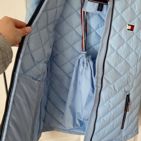 NWT Tommy Hilfiger Puffer Coat Women's Sz M Blue Cerulean - Picture 3 of 11